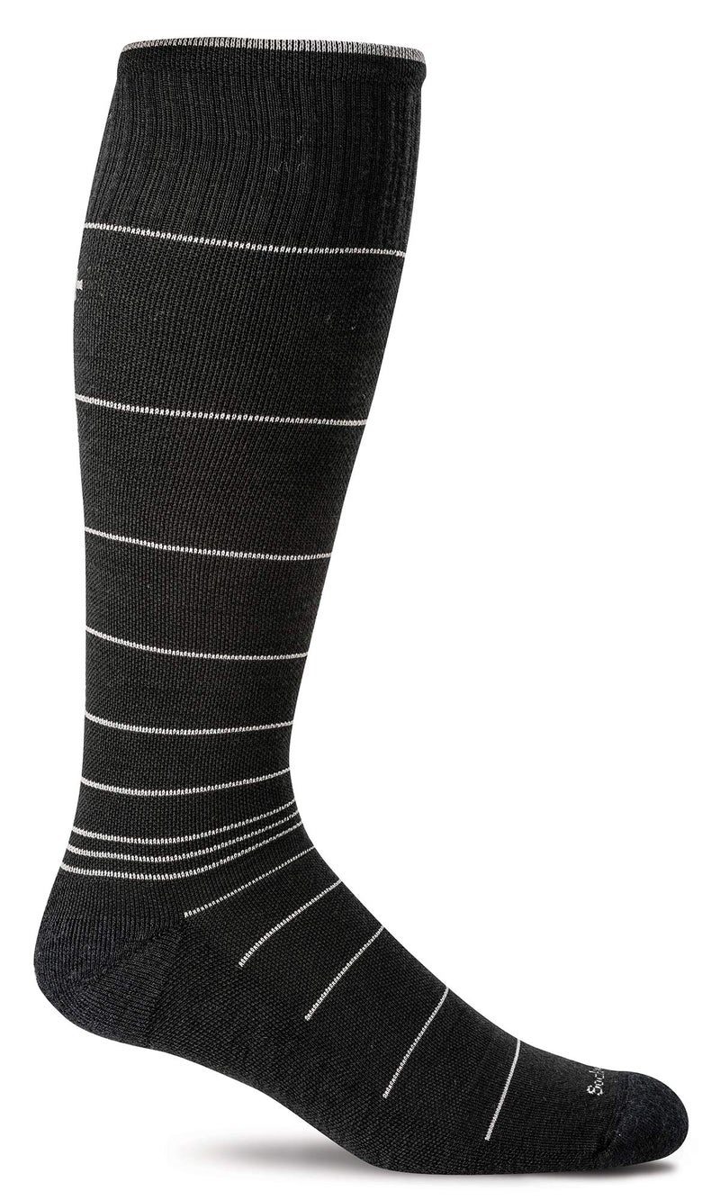 Sockwell Men's Circulator Moderate Graduated Compression Sock, Black Stripe - XXL - Image 1